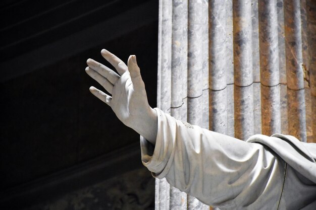 2024 01 05 ancient statue church vatican blessing hand vatican city